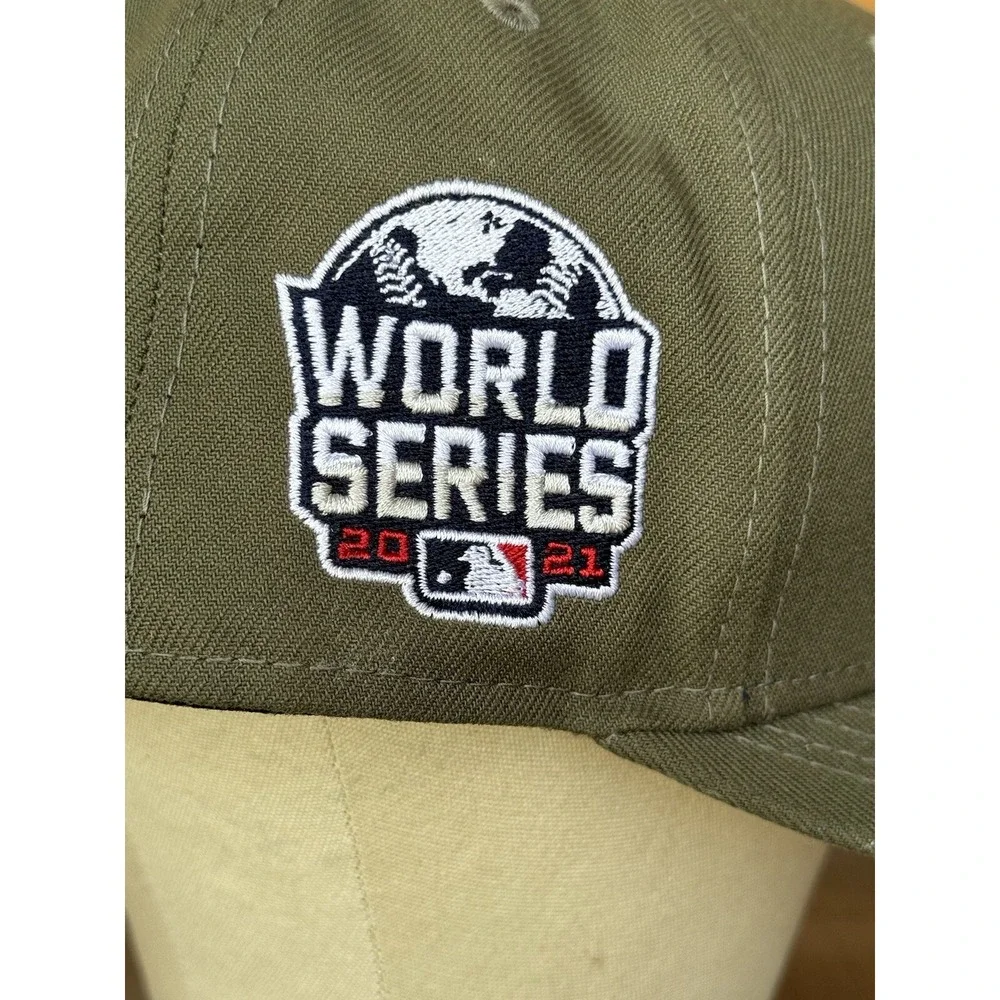 New Era 59fifty 7 5/8 Atlanta Braves World Series 2021 Olive‎ Green Color